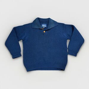 Vintage 70s  Atlantis Virgin Wool Knit Collared Sweater Navel Workwear Mens XL